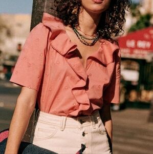 Sezane Irene Blouse in Blush size 38